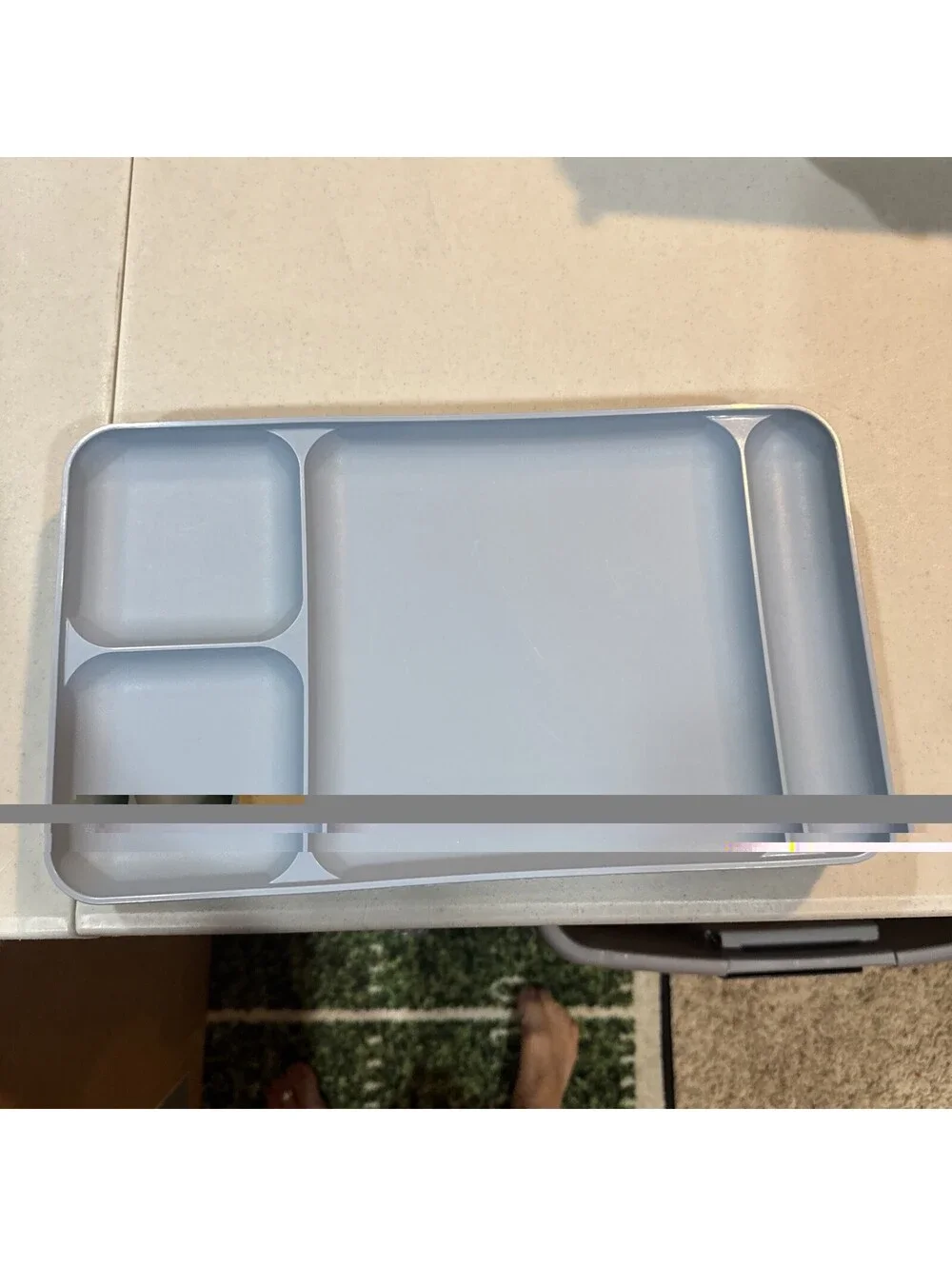Vtg Set Of 6 Tupperware Cafeteria Divided Trays Potluck TV 1535